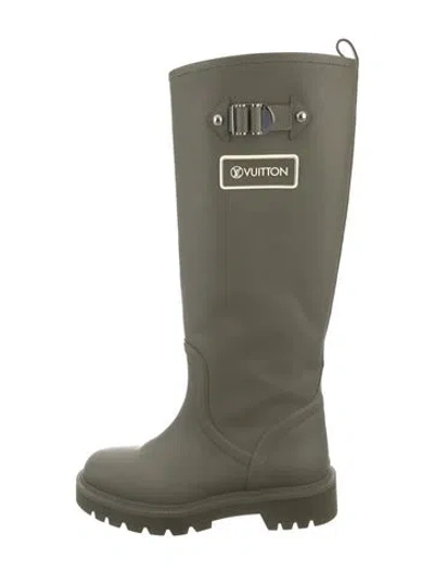 Pre-owned Louis Vuitton Rubber Rain Boots In Green