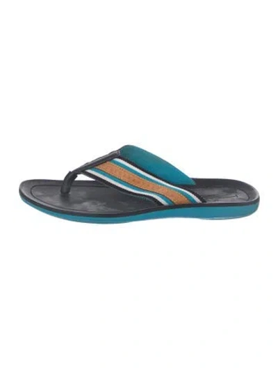 Pre-owned Louis Vuitton Rubber Striped Flip Flops