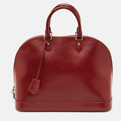 Pre-owned Louis Vuitton Rubis Epi Leather Alma Gm Bag In Red