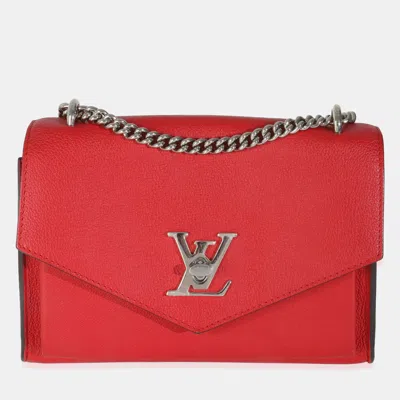 Pre-owned Louis Vuitton Rubis Soft Calfskin Mylockme Chain Bb Bag