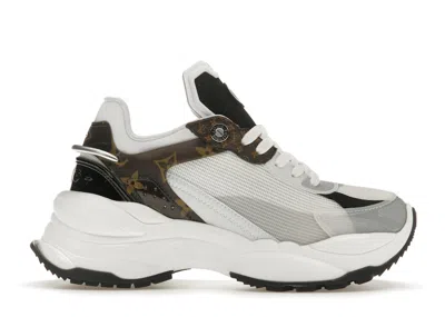 Pre-owned Louis Vuitton Run 55 Monogram (women's) Sneakers In White/brown/black