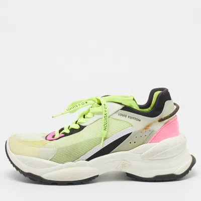 Pre-owned Louis Vuitton Run 55 Size 39 Multicolor Leather And Mesh Lace Up Sneakers