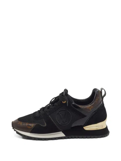 Pre-owned Louis Vuitton Run Away Lace-up Sneakers In Black