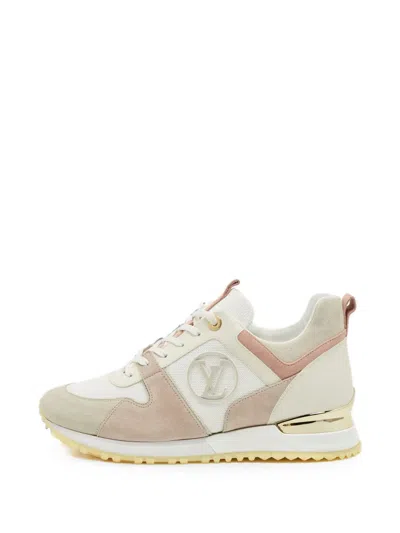 Pre-owned Louis Vuitton Run Away Lace-up Sneakers In White