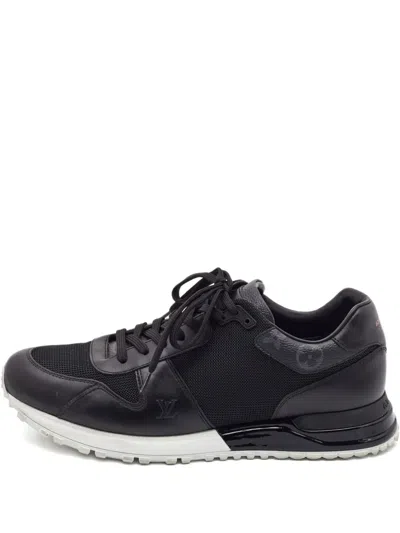 Pre-owned Louis Vuitton Run Away Leather Sneakers In Black