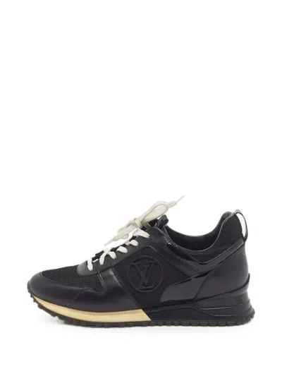 Pre-owned Louis Vuitton Run Away Leather Sneakers In Black