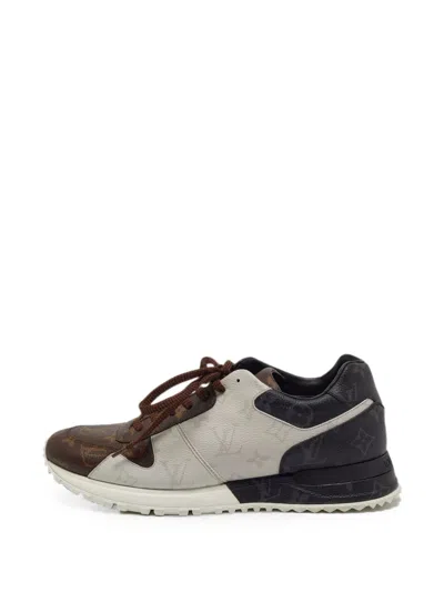 Pre-owned Louis Vuitton Run Away Monogram Canvas Sneakers In White