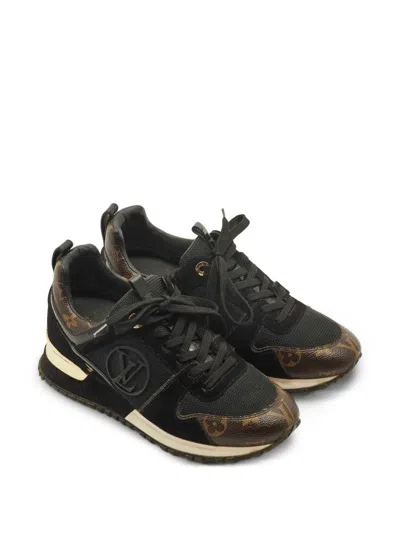 Pre-owned Louis Vuitton Run Away Monogram Sneakers In Black