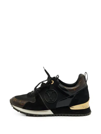 Pre-owned Louis Vuitton Run Away Monogram Sneakers In Black