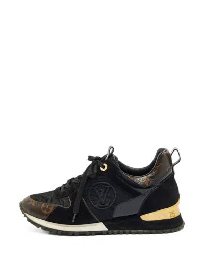 Pre-owned Louis Vuitton Run Away Monogram Sneakers In Black