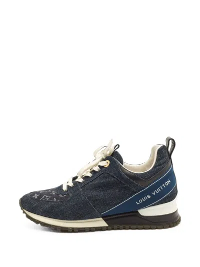 Pre-owned Louis Vuitton Run Away Monogram Sneakers In Blue