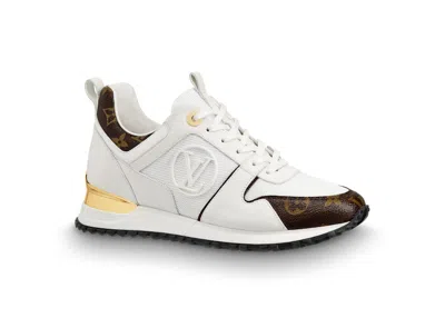 Pre-owned Louis Vuitton Run Away Monogram (women's) Sneakers In White/brown