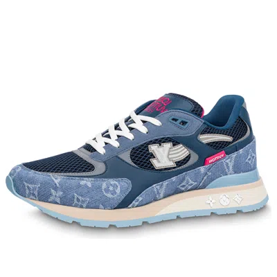 Pre-owned Louis Vuitton Run Away Sneakers 'blue Monogram With Pink' In Multi