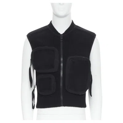 Pre-owned Louis Vuitton Runway Lous Vuitton Virgil Abloh Multi 3d Pocket Utility Pocket Ribbed Vest M In Black