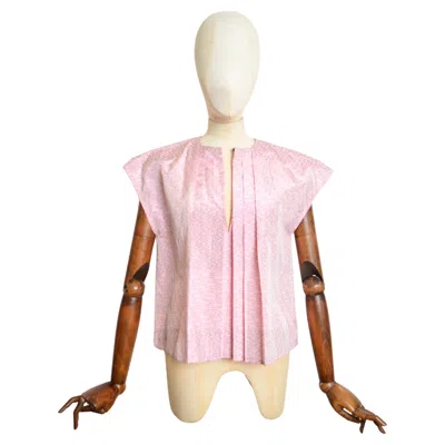 Pre-owned Louis Vuitton Runway Sample Pink Raw Silk Avant Guard Structured Blouse - Top