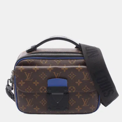 Pre-owned Louis Vuitton S Lock Messenger Shoulder Handbag Monogram Macassar In Brown