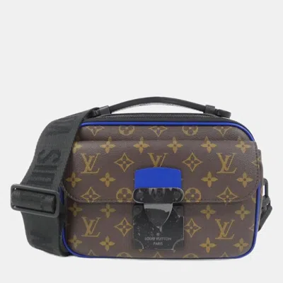 Pre-owned Louis Vuitton S Lock Monogram Macassar Canvas Messenger Bag In Brown
