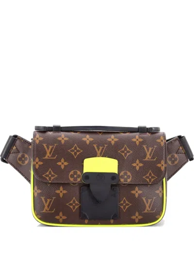 Pre-owned Louis Vuitton S Lock Sling Bag Macassar Monogram Canvas Belt Bag In Brown