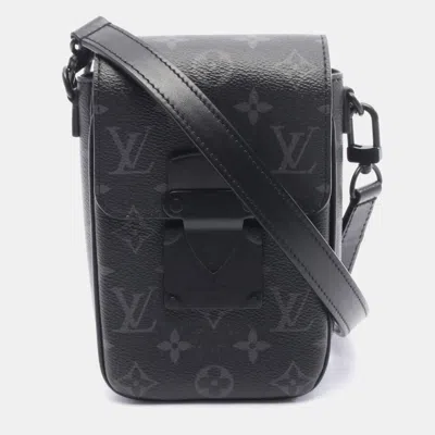Pre-owned Louis Vuitton S-lock Vertical Wearable Wallet Monogram Eclipse Shoulder Bag In Coated Canvas And Leather Black