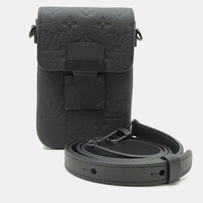 Pre-owned Louis Vuitton S-lock Vertical Wearable Wallet Shoulder Bag M81524 In Taurillon Noir (black)