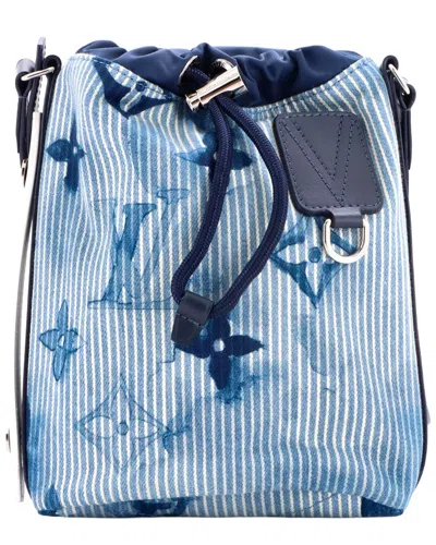 Pre-owned Louis Vuitton Sac Marin Bag Limited Edition Monogram Watercolor Stripes Denim  Bb (authentic Pre-lov
