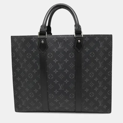 Pre-owned Louis Vuitton Sac Plat 24h Noir Monogram Eclipse In Black