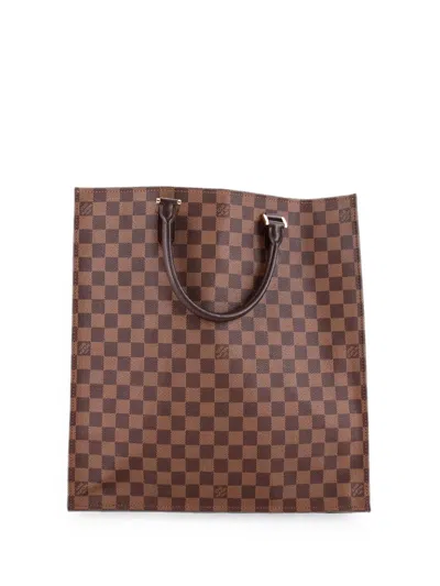 Pre-owned Louis Vuitton Sac Plat Bag Damier Tote Bag In Brown