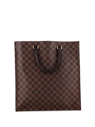 Pre-owned Louis Vuitton Sac Plat Bag Damier Tote Bag In Brown