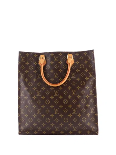 Pre-owned Louis Vuitton Sac Plat Bag Monogram Canvas Tote Bag In Brown