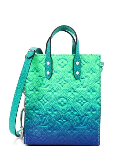 Pre-owned Louis Vuitton Sac Plat Bag Taurillon Illusion Xs Tote Bag In Green