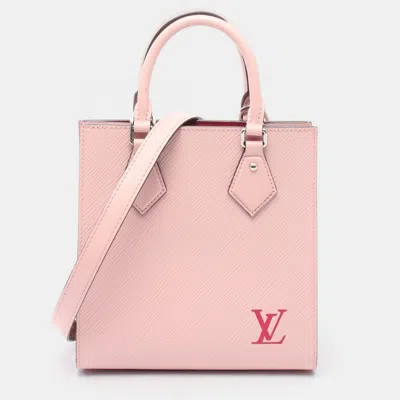 Pre-owned Louis Vuitton Sac Plat Bb Shoulder Handbag Epi Leather Rose Ballerine In Pink