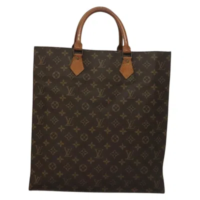 Pre-owned Louis Vuitton Sac Plat Brown Canvas, Leather Tote Bag ()
