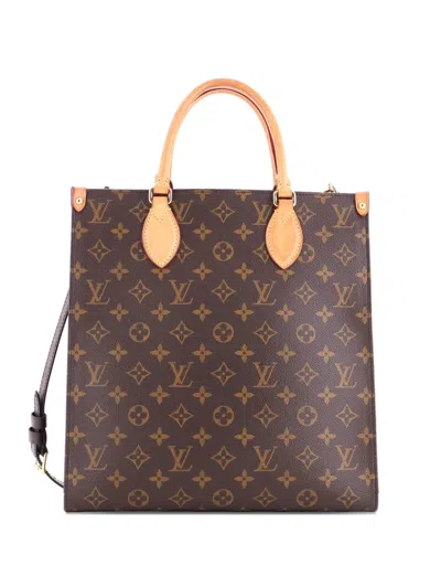 Pre-owned Louis Vuitton Sac Plat Nm Bag Monogram Canvas Pm Shoulder Bag In Brown