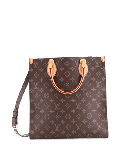 Pre-owned Louis Vuitton Sac Plat Nm Bag Monogram Canvas Pm Shoulder Bag In Brown