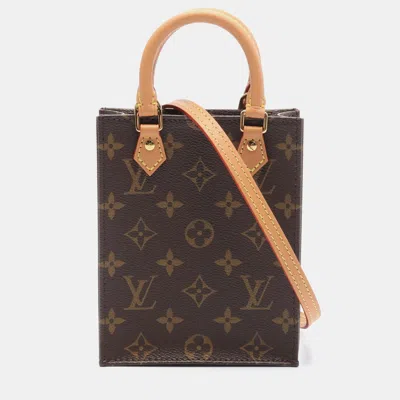 Pre-owned Louis Vuitton Sac Plat Petit Tote And Shoulder Bag In Brown