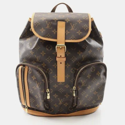 Pre-owned Louis Vuitton Sacado Bosphore Backpack Coated Canvas Leather Monogram Brown