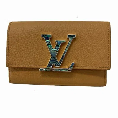 Pre-owned Louis Vuitton Saffron Leather Wallet (tri-fold) ()