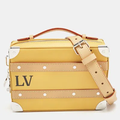 Pre-owned Louis Vuitton Saffron Yellow Leather Handle Soft Trunk Bag