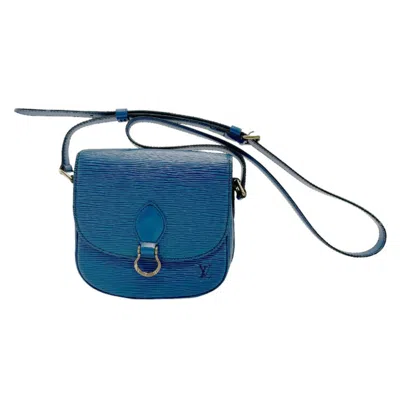 Pre-owned Louis Vuitton Saint Cloud Blue Leather Shoulder Bag ()