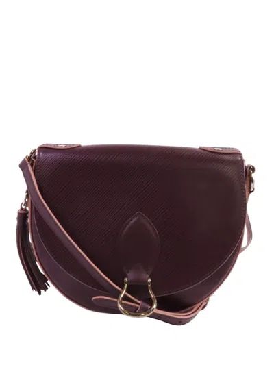Pre-owned Louis Vuitton Saint Cloud Leather Shoulder Bag In Purple