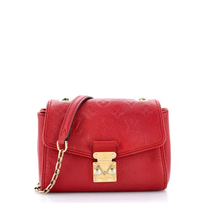 Pre-owned Louis Vuitton Saint Germain Handbag Monogram Empreinte Leather Bb In Red