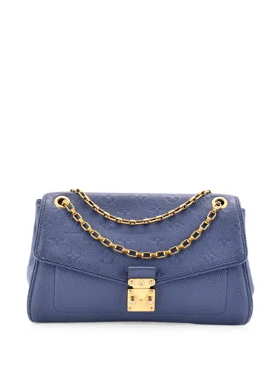 Pre-owned Louis Vuitton Saint Germain Handbag Monogram Empreinte Leather Pm Shoulder Bag In Blue