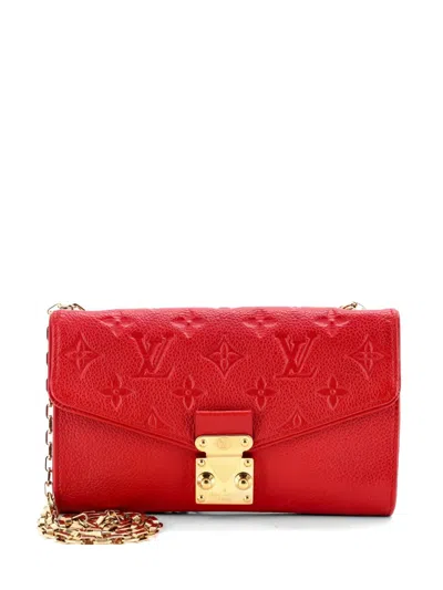 Pre-owned Louis Vuitton Saint Germain Pochette Monogram Empreinte Leather Shoulder Bag In Red