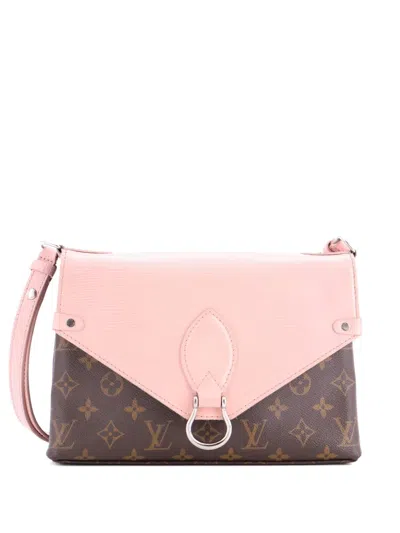 Pre-owned Louis Vuitton Saint Michel Handbag Monogram Canvas And Epi Leather Shoulder Bag In Brown