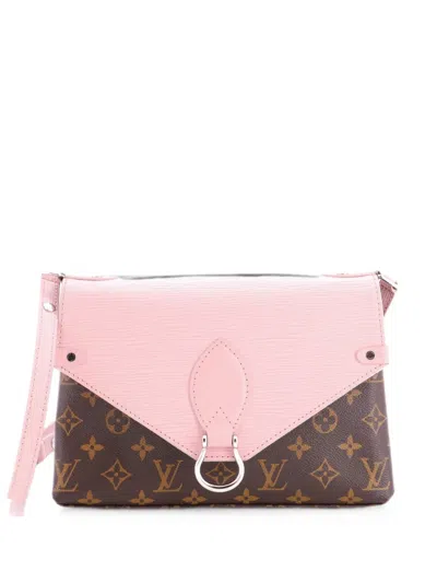 Pre-owned Louis Vuitton Saint Michel Handbag Monogram Canvas And Epi Leather Shoulder Bag In Pink