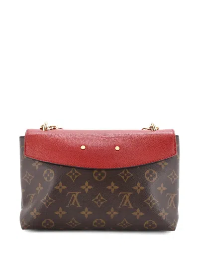 Pre-owned Louis Vuitton Saint Placide Handbag Monogram Canvas And Leather Shoulder Bag In Brown