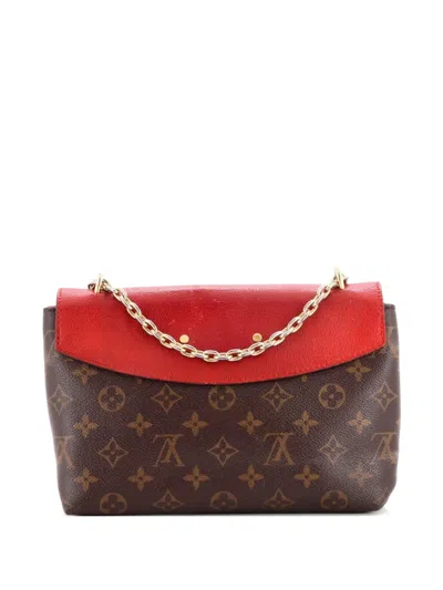 Pre-owned Louis Vuitton Saint Placide Handbag Monogram Canvas And Leather Shoulder Bag In Brown