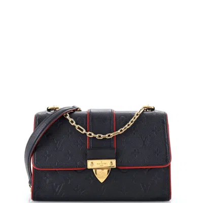 Pre-owned Louis Vuitton Saint Sulpice Handbag Monogram Empreinte Leather Pm In Blue