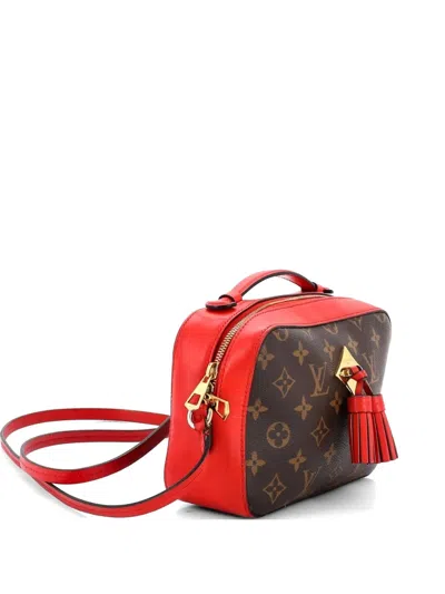 Pre-owned Louis Vuitton Saintonge Handbag Monogram Canvas With Leather Crossbody Bag In Brown