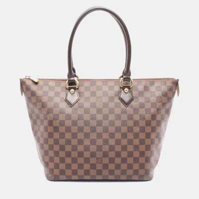 Pre-owned Louis Vuitton Saleya Mm Brown Damier Ebene Canvas Tote